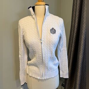 Ralph Lauren White Cable Knit Cardigan